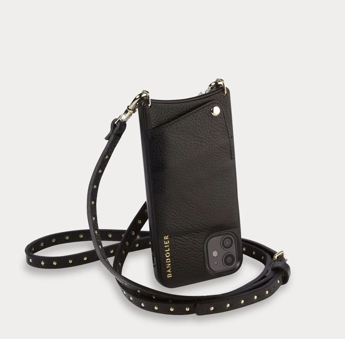 Bandolier Studded Plain Leather IPhone 8 IPhone 8 Plus IPhone X For Women Black/gold X Iphone Xs Max 6 Bandolier Studded Plain Leather IPhone 8 IPhone 8 Plus IPhone X For Women Black/gold X Iphone Xs Max - Image 6