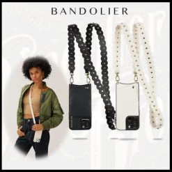 Bandolier Monogram Unisex Blended Fabrics Street Style Bi-color Plain For Women Ivory (stock Check Required) X 13 Pro Max