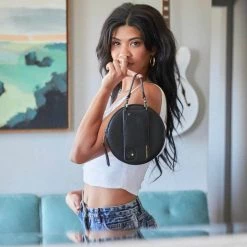 Bandolier Unisex Plain Leather Bridal Logo Tech Accessories For Women Black/silver X One Size -Bandolier Online Shop org 4233