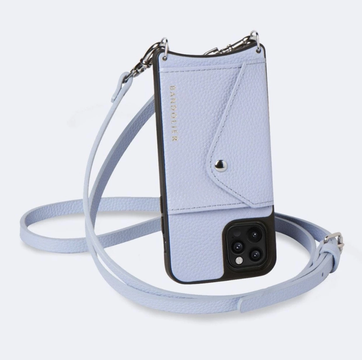 Bandolier Unisex Plain Leather IPhone X IPhone XS IPhone XS Max For Women Periwinkle/silver X 13 Pro 6 Bandolier Unisex Plain Leather IPhone X IPhone XS IPhone XS Max For Women Periwinkle/silver X 13 Pro - Image 6