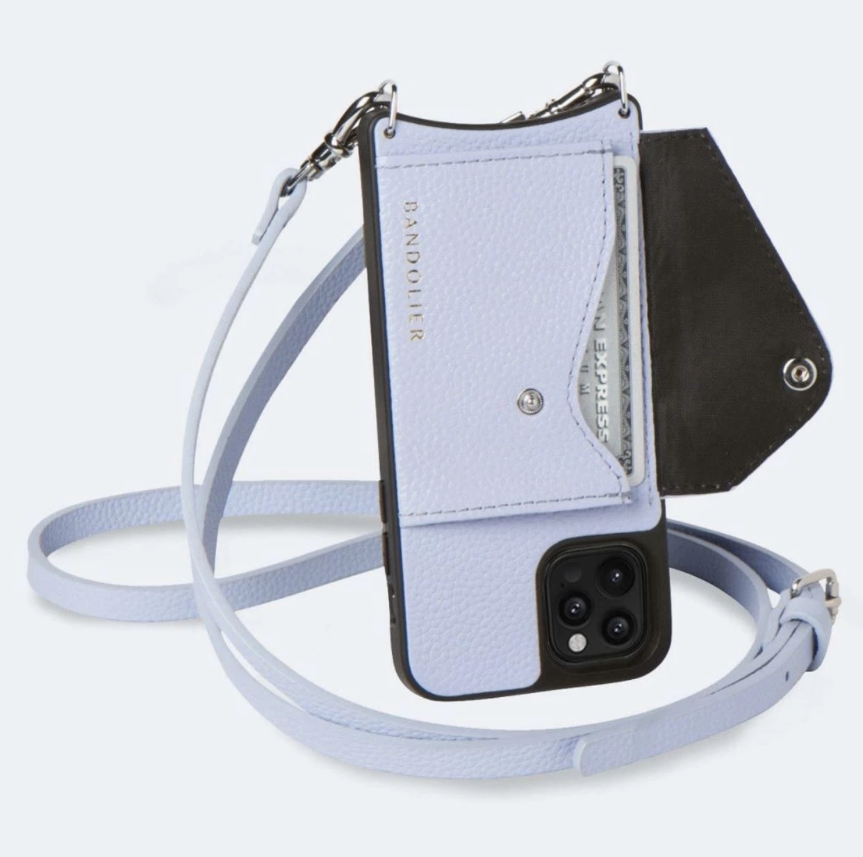 Bandolier Unisex Plain Leather IPhone X IPhone XS IPhone XS Max For Women Periwinkle/silver X 13 Pro 7 Bandolier Unisex Plain Leather IPhone X IPhone XS IPhone XS Max For Women Periwinkle/silver X 13 Pro - Image 7