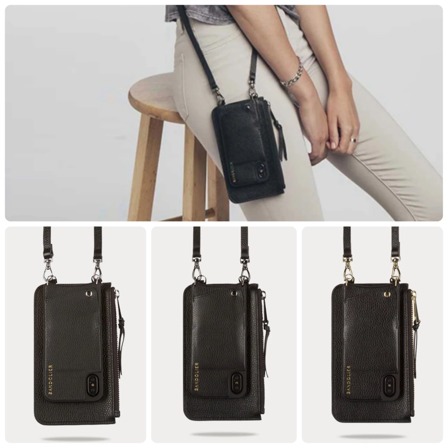 Bandolier Plain Leather IPhone 8 IPhone X IPhone XS IPhone XS Max For Women Black/gold X Iphone 6/7/8 Plus 11 Bandolier Plain Leather IPhone 8 IPhone X IPhone XS IPhone XS Max For Women Black/gold X Iphone 6/7/8 Plus - Image 11