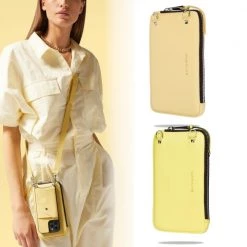 Bandolier Faux Fur Plain Logo Smart Phone Cases For Women Butter Yellow/silver X One Size