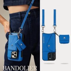 Bandolier Plain Leather Co-ord Logo IPhone 13 IPhone 13 Mini For Women Blue/silver(airpod 3) X Iphone 13
