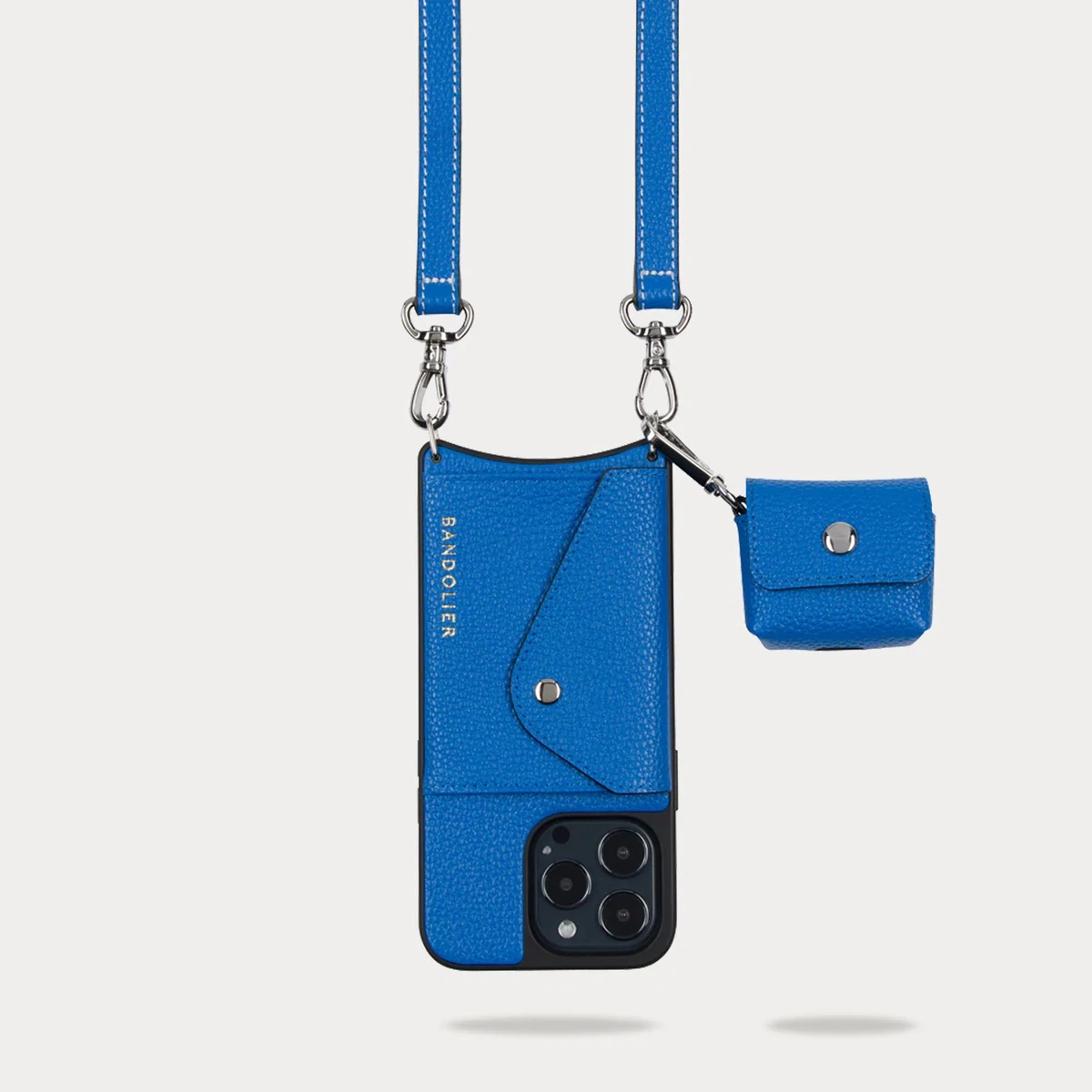 Bandolier Plain Leather Co-ord Logo IPhone 13 IPhone 13 Mini For Women Blue/silver(airpod 3) X Iphone 13 2 Bandolier Plain Leather Co-ord Logo IPhone 13 IPhone 13 Mini For Women Blue/silver(airpod 3) X Iphone 13 - Image 2