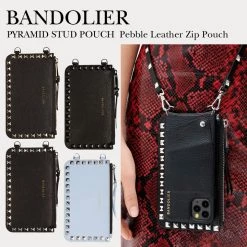 Bandolier Unisex Studded Plain Leather Bridal Logo Tech Accessories For Women Black/silver X One Size