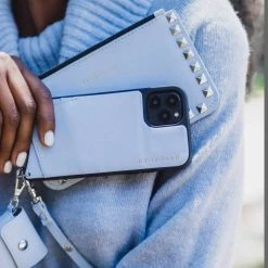 Bandolier Unisex Studded Plain Leather Bridal Logo Tech Accessories For Women Black/silver X One Size -Bandolier Online Shop org 4646