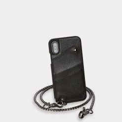 Bandolier Unisex Blended Fabrics Chain Plain Leather IPhone X For Men Black/pewter X Xs/x -Bandolier Online Shop org 4729