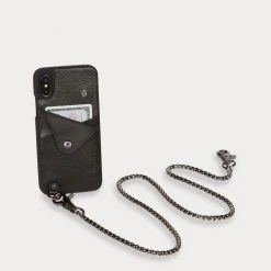 Bandolier Unisex Blended Fabrics Chain Plain Leather IPhone X For Men Black/pewter X Xs/x -Bandolier Online Shop org 4730