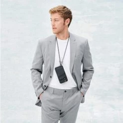 Bandolier Unisex Blended Fabrics Chain Plain Leather IPhone X For Men Black/pewter X Xs/x -Bandolier Online Shop org 4738