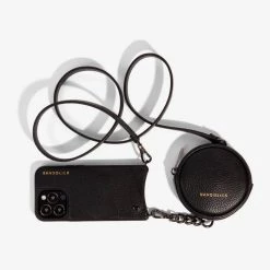 Bandolier Unisex Street Style Plain Leather Co-ord Logo IPhone 13 For Women Black/pewter X Iphone 13mini -Bandolier Online Shop org 4788