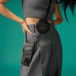 Bandolier Unisex Street Style Plain Leather Co-ord Logo IPhone 13 For Women Black/pewter X Iphone 13mini -Bandolier Online Shop org 4792