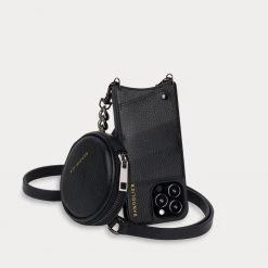 Bandolier Unisex Street Style Plain Leather Co-ord Logo IPhone 13 For Women Black/pewter X Iphone 13mini -Bandolier Online Shop org 4794