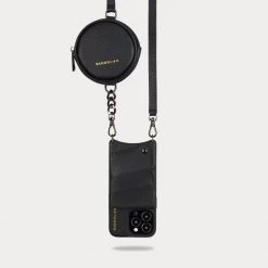 Bandolier Unisex Street Style Plain Leather Co-ord Logo IPhone 13 For Women Black/pewter X Iphone 13mini -Bandolier Online Shop org 4798