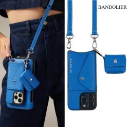 Bandolier Street Style Plain Leather Co-ord Logo IPhone 13 For Women Airpod 3 X Iphone 13 Pro
