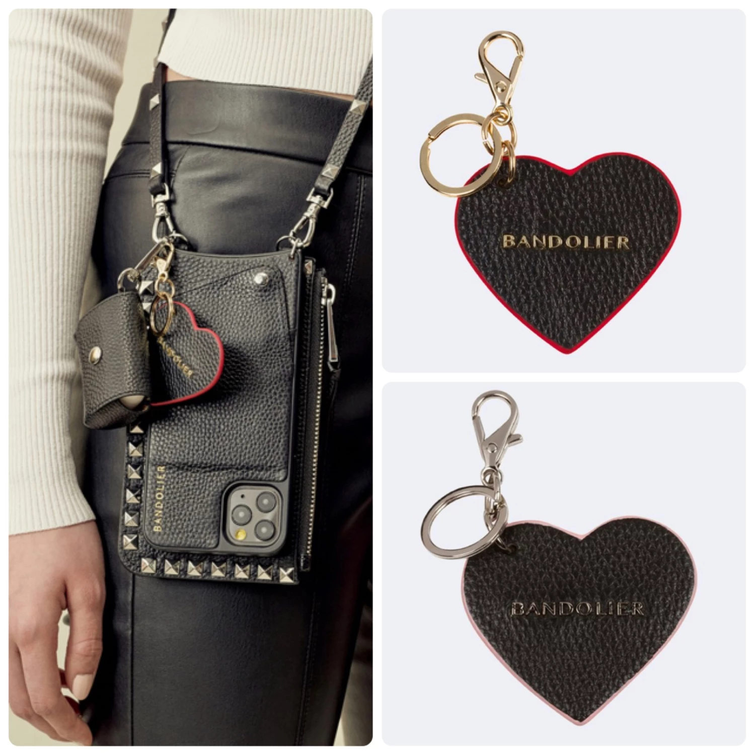 Bandolier 2020 SS Heart Unisex Street Style Plain Leather Logo For Women Black/pink/silver X One Size 18 Bandolier 2020 SS Heart Unisex Street Style Plain Leather Logo For Women Black/pink/silver X One Size - Image 18