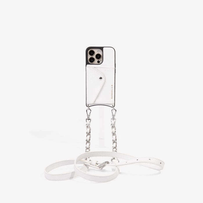 Bandolier 2022-23FW Chain Plain Leather Logo IPhone 13 IPhone 13 Pro For Women White/silver X Iphone 13 Pro 3 Bandolier 2022-23FW Chain Plain Leather Logo IPhone 13 IPhone 13 Pro For Women White/silver X Iphone 13 Pro - Image 3