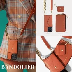 Bandolier Unisex Chain Plain Leather Co-ord Logo IPhone 13 For Women Airpod 3 X Iphone 13 Mini