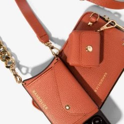 Bandolier Unisex Chain Plain Leather Co-ord Logo IPhone 13 For Women Airpod 3 X Iphone 13 Mini -Bandolier Online Shop org 4971