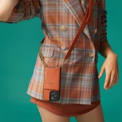 Bandolier Unisex Chain Plain Leather Co-ord Logo IPhone 13 For Women Airpod 3 X Iphone 13 Mini -Bandolier Online Shop org 4974