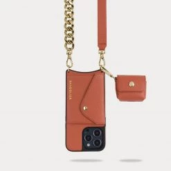 Bandolier Unisex Chain Plain Leather Co-ord Logo IPhone 13 For Women Airpod 3 X Iphone 13 Mini -Bandolier Online Shop org 4988