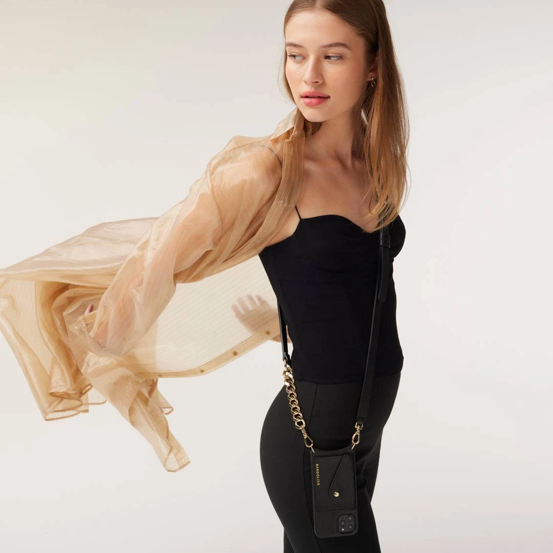 Bandolier Unisex Chain Plain Leather Logo IPhone 13 IPhone 13 Mini For Women Black/gold+1000 X Iphone 13 4 Bandolier Unisex Chain Plain Leather Logo IPhone 13 IPhone 13 Mini For Women Black/gold+1000 X Iphone 13 - Image 4