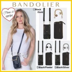 Bandolier 2021 SS Leather IPhone 8 IPhone 8 Plus IPhone X IPhone XS For Women ①black/gold X Iphone Xs Max