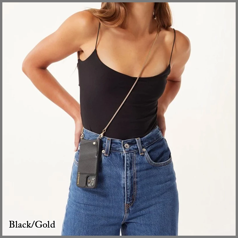 Bandolier 2021 SS Street Style Plain Leather IPhone 8 IPhone 8 Plus IPhone X For Women Black/gold X Iphone 876 Plus 4 Bandolier 2021 SS Street Style Plain Leather IPhone 8 IPhone 8 Plus IPhone X For Women Black/gold X Iphone 876 Plus - Image 4