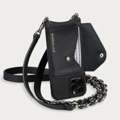 Bandolier Unisex Plain Leather Logo IPhone 13 Pro Smart Phone Cases For Women Black X Iphone13 -Bandolier Online Shop org 5293