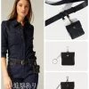 Bandolier Chain Plain Leather Tech Accessories For Women Black/gold X One Size