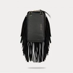Bandolier Plain Leather Fringes Tech Accessories For Women Black/gold X One Size -Bandolier Online Shop org 5371