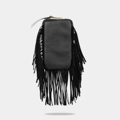Bandolier Plain Leather Fringes Tech Accessories For Women Black/gold X One Size -Bandolier Online Shop org 5375