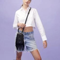 Bandolier Plain Leather Fringes Tech Accessories For Women Black/gold X One Size -Bandolier Online Shop org 5376