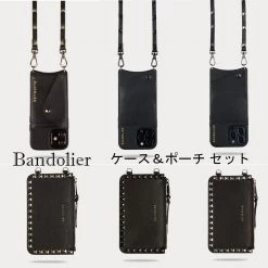 Bandolier 2020-21FW Plain Leather Smart Phone Cases For Women Black/gold X Iphone 12 Pro Max