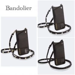 Bandolier 2020-21FW Plain Leather Smart Phone Cases For Women Black/gold X Iphone 12 Pro Max -Bandolier Online Shop org 5565