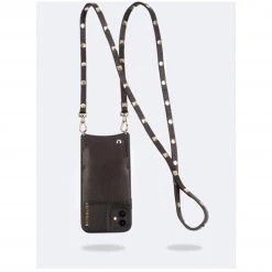 Bandolier 2020-21FW Plain Leather Smart Phone Cases For Women Black/gold X Iphone 12 Pro Max -Bandolier Online Shop org 5573