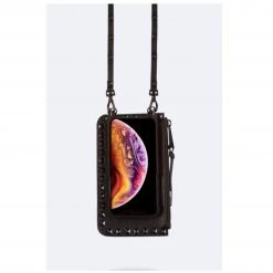 Bandolier 2020-21FW Plain Leather Smart Phone Cases For Women Black/gold X Iphone 12 Pro Max -Bandolier Online Shop org 5575