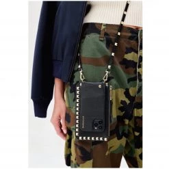 Bandolier 2020-21FW Plain Leather Smart Phone Cases For Women Black/gold X Iphone 12 Pro Max -Bandolier Online Shop org 5580