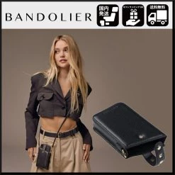 Bandolier Street Style Plain Logo Pouches & Cosmetic Bags For Women Black X One Size