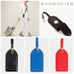 Bandolier Unisex Plain Leather Logo Tech Accessories For Women Poppy Red/gold X One Size