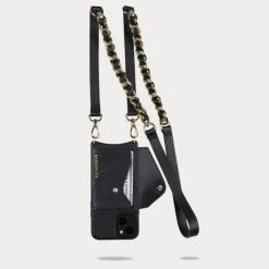 Bandolier Unisex Street Style Plain Leather Bridal Logo IPhone 13 For Women Black Gold X One Size -Bandolier Online Shop org 5734