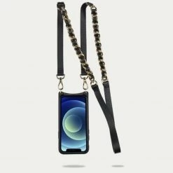 Bandolier Unisex Street Style Plain Leather Bridal Logo IPhone 13 For Women Black Gold X One Size -Bandolier Online Shop org 5735