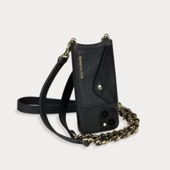 Bandolier Unisex Street Style Plain Leather Bridal Logo IPhone 13 For Women Black Gold X One Size -Bandolier Online Shop org 5737