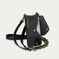 Bandolier Unisex Street Style Plain Leather Bridal Logo IPhone 13 For Women Black Gold X One Size -Bandolier Online Shop org 5738