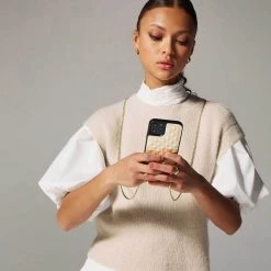 Bandolier Blended Fabrics Chain Plain IPhone 8 IPhone 8 Plus IPhone X For Women Creme/gold X 11 Pro Max 37 Bandolier Blended Fabrics Chain Plain IPhone 8 IPhone 8 Plus IPhone X For Women Creme/gold X 11 Pro Max -Bandolier Online Shop org 5802