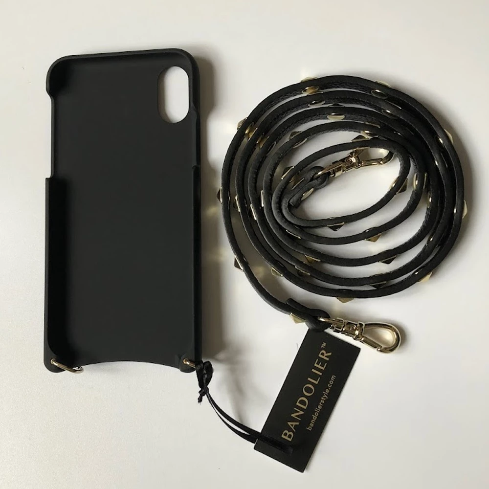 Bandolier Studded Plain Leather IPhone 8 IPhone 8 Plus IPhone X For Women Black/gold X Iphone X/xs 6 Bandolier Studded Plain Leather IPhone 8 IPhone 8 Plus IPhone X For Women Black/gold X Iphone X/xs - Image 6
