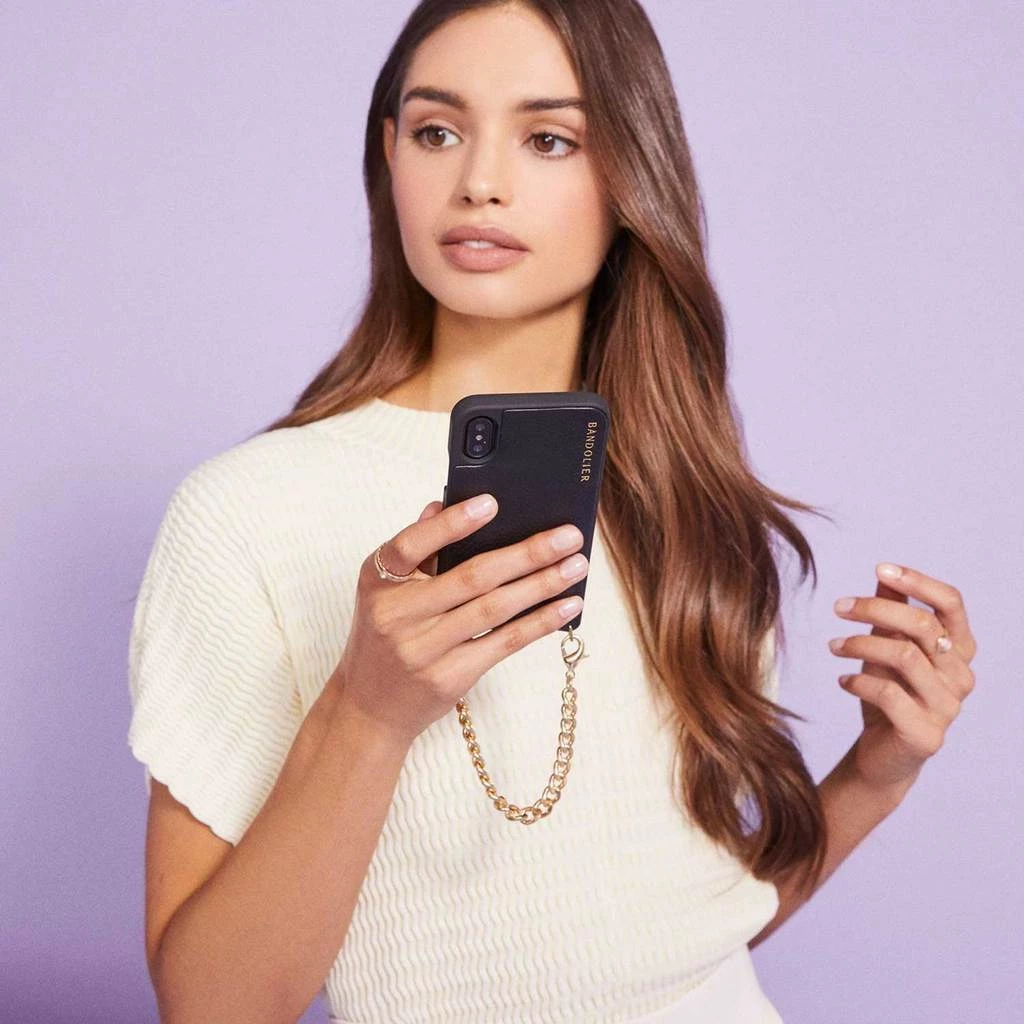 Bandolier Unisex Blended Fabrics Plain Leather IPhone 8 IPhone 8 Plus For Women Black/pewter X Xr 9 Bandolier Unisex Blended Fabrics Plain Leather IPhone 8 IPhone 8 Plus For Women Black/pewter X Xr - Image 9