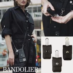 Bandolier Unisex Plain Leather Logo Tech Accessories For Women Black/pewter X One Size