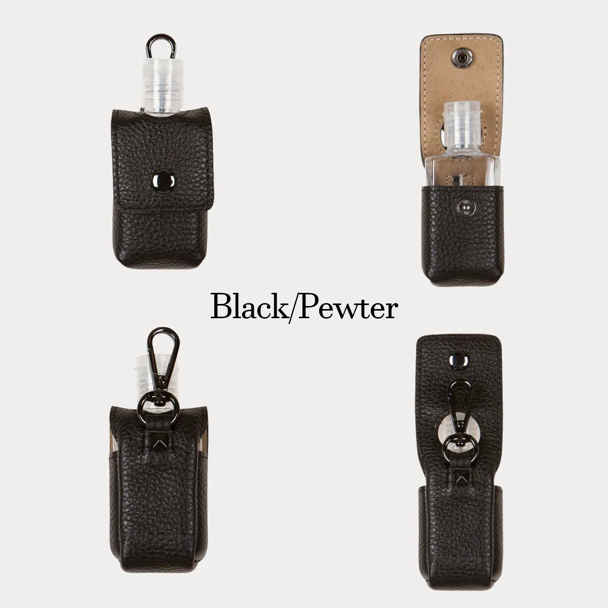 Bandolier Unisex Plain Leather Logo Tech Accessories For Women Black/pewter X One Size 4 Bandolier Unisex Plain Leather Logo Tech Accessories For Women Black/pewter X One Size - Image 4