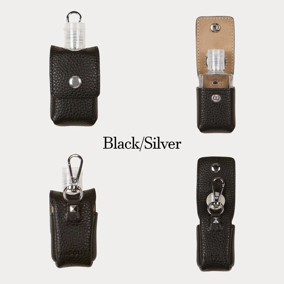 Bandolier Unisex Plain Leather Logo Tech Accessories For Women Black/pewter X One Size 6 Bandolier Unisex Plain Leather Logo Tech Accessories For Women Black/pewter X One Size - Image 6